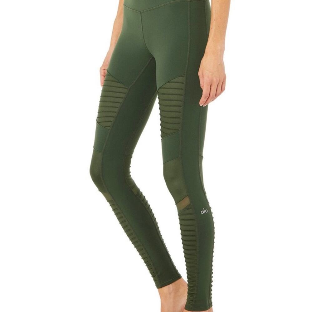 Alo Yoga High-Waist Moto Legging Women's S in Forrest Green